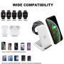 Wireless Charger, 3 in 1 Qi-Certified Fast Wireless Charging Station Charger Stand Dock for iPhone 11/11pro/11pro Max/X/XS/XR/Xs Max/8/8 Plus, Apple Watch Series 5/4/3/2/1, AirPods 1/2/Pro, Samsung S9