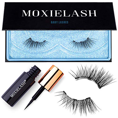 MoxieLash Baby Kit - Mini Magnetic Liquid Eyeliner for Magnetic Eyelashes - No Glue & Mess Free - Fast & Easy Application - Set of Baby Lashes & Instructions Included