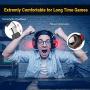 WILLNORN K2 Gaming Headset with Mic Noise Cancelling Over Ear Headphones for PC, PS4, Controller, Laptop, LED Light, Stereo Sound with Bass (Red)