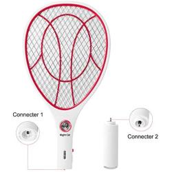 Night Cat Bug Zapper Racket Electric Fly Swatter Racquet Electronic Mosquito Killer with USB Charging LED Lighting Double Layer Protection Detachable Handle