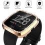 Landhoo Rose Gold Hard Case Compatible with Fitbit Versa 2 Screen Protector Bling, PC case That Have Clarity PMMA Screen Protector and Shiny Diamond Bumper Overall Protective Cover for Women Watch.