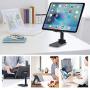 JIMO Adjustable Cell Phone Stand, Foldable Tablet Stand Portable Phone Holder for Desk Compatible with iPhone 11 Pro XS Max XR X Samsung Galaxy S10 S9&Tablets,White
