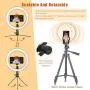Ring Light 10" with Stand & Phone Holder for YouTube Video, Dimmable Desk LED Ring Light with Cell Phone Holder for Photography, Shooting, Tiktok, Selfie (2020 New Version)