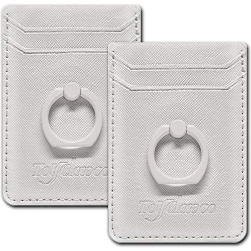 Toydoooco Phone Card Holder Adhesive Wallet Cell Phone Pocket Credit Card ID Case for Back of Phone,3M Sticker, Stick-on,Card Sleeve for iPhone,Samsung, Smartphones (White)