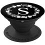 Letter S - Black White Plain - Minimalist Cute Monogram PopSockets Grip and Stand for Phones and Tablets
