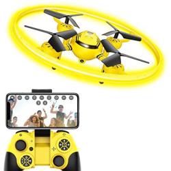 HASAKEE Q8 FPV Drone with Camera for Kids Adults,RC Drones for Kids,Quadcopter with Yellow Light,Altitude Hold,Gravity Sensor and Remote Control,Kids Gifts Toys for Boys and Girls