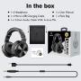 OneOdio Bluetooth Over Ear Headphones - Wireless/Wired 30 Hrs Stereo Bluetooth Headsets Foldable Headset with Deep Bass 50mm Neodymium Drivers for PC/Phone - Studio Wireless(Y80B)