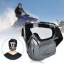 Keenso Motorcycle Goggles Mask, Unisex Outdoor Helmet Goggles Detachable Face Mask UV Protection Anti-Fog Windproof Adjustable Goggles for Motocross Riding Cycling Racing