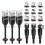 Magnetic Charger Phone Charging Cable USB Charger 360° & 180° Magnet Charging Cables Compatible with Micro Type C Iproduct (Black/3Pack/3.3FT/3.3FT/6.6FT)