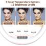 Zecti 10 inch Ring Light with Stand and Phone Holder, LED Selfie Light Ring with Dimmable 3 Color Modes and 10 Brightness for Live Stream Makeup Photography Compatible with iPhone Xs Android-Pink