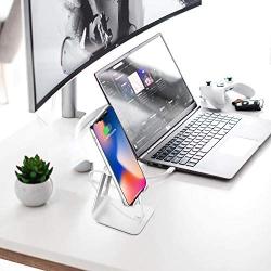 Adjustable Cell Phone Stand - ToBeoneer Phone Stand [Update Version] Multi Angle Dock Holder for All Mobile Phones, Desktop Office Home Accessories Desk - Silver