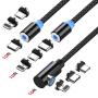 Magnetic Charging cable, Ankndo USB Magnetic Cable [3-Pack,10ft/10ft/10ft] 3-in-1 Magnetic Phone Charger Cable 360° Magnetic Charger Nylon Braided Cord Compatible Micro USB, Type C and iProduct Device
