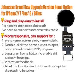 Johncase Home Button Main Key Flex Ribbon Cable Assembly Replacement Part Compatible for iPhone 7/7 Plus and 8/8 Plus All Carriers (Black)