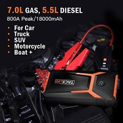 TACKLIFE T8 800A Peak 18000mAh Car Jump Starter (up to 7.0L Gas, 5.5L Diesel Engine) with LCD Screen, USB Quick Charge, 12V Auto Battery Booster, Portable Power Pack with Built-in LED Light