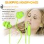 MAXROCK (TM) Total Soft Silicon Headphones with Mic Sleep Travel Choice for Cellphones Tablets and 3.5mm Jack (Green)