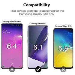 LK [3 Pack] Screen Protector for Samsung Galaxy S10, [Ultrasonic Fingerprint Compatible] [Easy Install Positioning Tool] Flexible Film HD Clear, Bubble Free