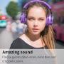 COWIN E7 Active Noise Cancelling Bluetooth Headphones with Microphone Deep Bass Wireless Headphones Over Ear, Comfortable Protein Earpads, 30H Playtime for Travel Work TV Computer Phone - Purple