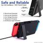 Nintendo Switch Battery Charger Case , 10000mAh Gaming Powerbank Portable Extended Battery Pack Charging Case Cover with Kickstand Compatible with Nintendo Switch Charge and Play Accessories by Insten