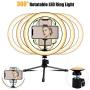 10.2 Ring Light with Tripod Stand and Phone Holder LED Desk Selfie Light Can be Better Live Stream | 3 Modes and 10 Lighting Levels of Dimmable Light can Provide You Suitable Light