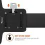 Trianium Armband for Smaller Phone Sport Running Pouch Case Fit Phone Diagonal Size up to 5.85" for iPhone X 8 7 6s 6, iPhone SE 5S 5 5C, Galaxy s9 s8 s7 s6 s5 [ArmTrek Classic Black]