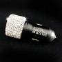Bling Car Charger Dual Port USB Adapter 5V/2.1A Crystal Decoration Plug for iPhone 11/Xs/Xs max/Xr/X/8/7/6/5,iPad Pro/Air/Mini,Samsung,Galaxy S10/S9/S8/S7/S6,Note 9/8,Cute Car Accessories for Women
