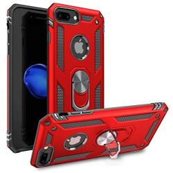 iPhone 7 Plus Case | iPhone 8 Plus Case [ Military Grade ] 15ft Drop Tested Protective Case | Kickstand | Wireless Charging | Compatible with Apple iPhone 8Plus / iPhone 7 Plus Case - Red