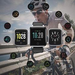 LETSCOM Smart Watch, Fitness Trackers with Heart Rate Monitor Step Calorie Counter Sleep Monitor, IP68 Waterproof Smartwatch 1.3" Color Screen, Activity Tracker Pedometer for Women and Men