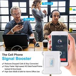 AT&T T-Mobile Cell Phone Signal Booster Home ATT Cell Phone Booster Repeater Extender 4G LTE Band 12 17 700mhz Cell Booster Home ATT Cricket Cell Signal Booster Amplifier LPDA Antenna 5000sqft FUSTAR