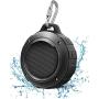 Outdoor Waterproof Bluetooth Speaker,Kunodi Wireless Portable Mini Shower Travel Speaker with Subwoofer, Enhanced Bass, Built in Mic for Sports, Pool, Beach, Hiking, Camping (Black)