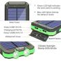 Solar Charger, 20000mAh Solar Power Bank Waterproof Portable Charger External Battery Packs with Dual 2 USB/LED Flashlights Port for iPhone Android Cellphones