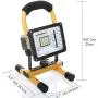 Portable LED Light - Vaincre Outdoor Camping Lights 15W 24 LED Spotlights Work Lights with Magnet Base - Built-in Rechargeable Lithium Batteries with Dual USB Port to Charge Mobile Devices (Yellow)
