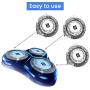 SH30 Replacement Heads for Philips Electric Shaver, SH30 Blades for Philips Series 1000, 2000, 3000 Click and Style with Sharp Blade, Easy Cut & Replace, 3 - Pack ( Non- Original Heads )