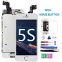 for iPhone 5S Screen Replacement with Home Button[White], Mobkitfp Full Assembly LCD Display Digitizer Screen with Magnetic Screw Mat+Repair Tools Kit+Tempered Glass for A1533, A1530, A1453, A1457