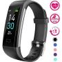 Vabogu Fitness Tracker HR, with Blood Pressure Heart Rate Monitor, Pedometer, Sleep Monitor, Calorie Counter, Vibrating Alarm, Clock IP68 Waterproof for Women Men