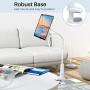 Tryone Gooseneck Tablet Stand, Tablet Mount Holder Compatible with iPad iPhone Series/Nintendo Switch/Samsung Galaxy Tabs/Amazon Kindle Fire HD and More, 30in Overall Length(White)
