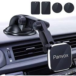 Magnetic Phone Car Mount, Panvox Universal Dashboard Windshield Car Phone Mount Holder with Upgraded 3.2" Suction Cup,8 Strong Magnets Compatible with iPhone 11 Pro X XS Max XR Galaxy Note10 S10