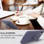 KUMEEK for iPhone 11 Case Fingerprint | Kickstand | Anti-Scratch | Microfiber Liner Shock Absorption Gel Rubber Full Body Protection Liquid Silicone Case for iPhone 11- Lavender Grey