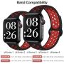 EXCHAR Sport Band Compatible with Apple Watch Band 40mm Series 5/4 Breathable Soft Silicone Replacement Wristband Women and Men for iWatch 38mm Series 3/2/1 Nike+ All Various Styles S/M Black-Red