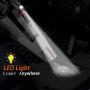 Handheld Vacuum, Cordless Handle Vacuum Cleaner with 12.6V USB Charging Cable, 100V/240V Charge Adapter, Waterwashable Steel Filter, 120W 7000pa Powerful Wireless Vacuum with LED Light