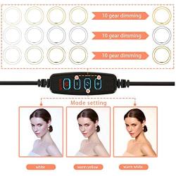 SXIYA LED Ring Light,10.2" Selfie Ring Light with Tripod Stand and Smart Phone Holder Compatible with iPhone Android for Makeup YouTube Videos Photography Adjustable Durable