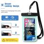 JOTO Universal Waterproof Pouch, IPX8 Waterproof Cellphone Dry Bag Underwater Case for iPhone 11 Pro Max Xs Max XR X 8 7 6S+ SE, Galaxy S20 Ultra S10 S9 S8/Note10+ 9 up to 6.9" -2 Pack, Black/Green