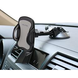 Car Phone Mount,OHLPRO Cell Phone Holder Car Dash Windshield Dashboard Universal 360°Adjustable Rotating for iPhone Samsung Sony Google All 4"- 6.4" Smartphones (Silver)