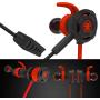 Wired E-Sport Earphone with Adjustable Mic for PS4, Laptop Computer, Cellphone,and so on, maxin 3.5mm Wired Earburds with Snug and Soft Design, Inline Controls for Hands-Free Calling. (Red)