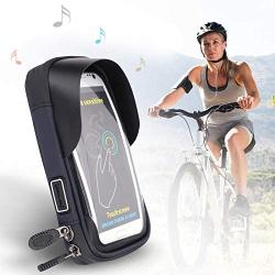 ZJchao Cycling Phone Bag, Mountain Bike Waterproof Bicycle Handlebar Cycling Cell Phone Bag 6.0 Touchscreen Black