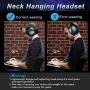 Meteor fire Rear-Mounted Computer Game Headsets, Stereo Noise-Cancelling Wired Over-Ear Headphones with Mic, LED Light, for PS4, PC Laptop Mac Computer Smartphones,Blue