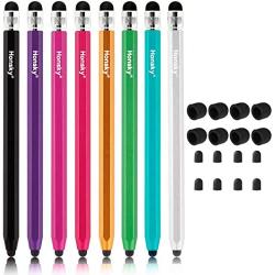 Honsky Cell Phone Stylus, Tablet Stylus for Touch Screens: Universal Slim Long Metal Pencil-Like Stylist Pens, Tablet Pen, Touchscreen Stylus Pen - Bulk, Multi-Colored - Six Sided, Pack of 8