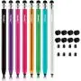 Honsky Cell Phone Stylus, Tablet Stylus for Touch Screens: Universal Slim Long Metal Pencil-Like Stylist Pens, Tablet Pen, Touchscreen Stylus Pen - Bulk, Multi-Colored - Six Sided, Pack of 8