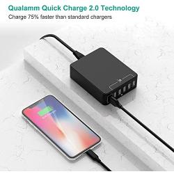 USB Charger, Jelly Comb Desktop Charger : 6-Port USB Charging Station, Charger Hub, Multiple USB Charger, USB Power Adapter for iPhone X,7, iPad, Samsung Galaxy S8 S8 Edge, LG G5, Nexus All Smartphone