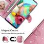 CHICASE Case for Galaxy A71 5G[NOT fit A71 5G UW/A71 4G],Flip Glitter Bling Cute Leather Wallet[Kickstand][Card Slots][Wrist Strap] Shockproof Protective Phone Cover for Samsung Galaxy A71 5G (Pink)
