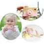 wgg Mini Wooden Camera Childrens Toy, Kids Room Hanging Decoration Portable Toy Gift (Pink)